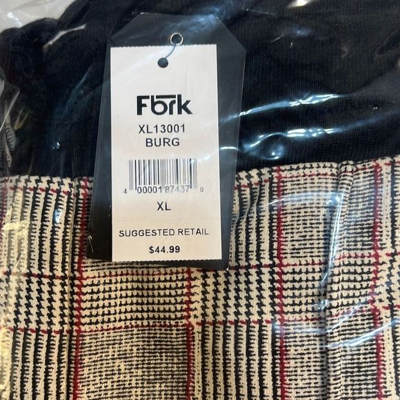 FBRK Xander Plaid Track Pants- NWT - Picture 3 of 5